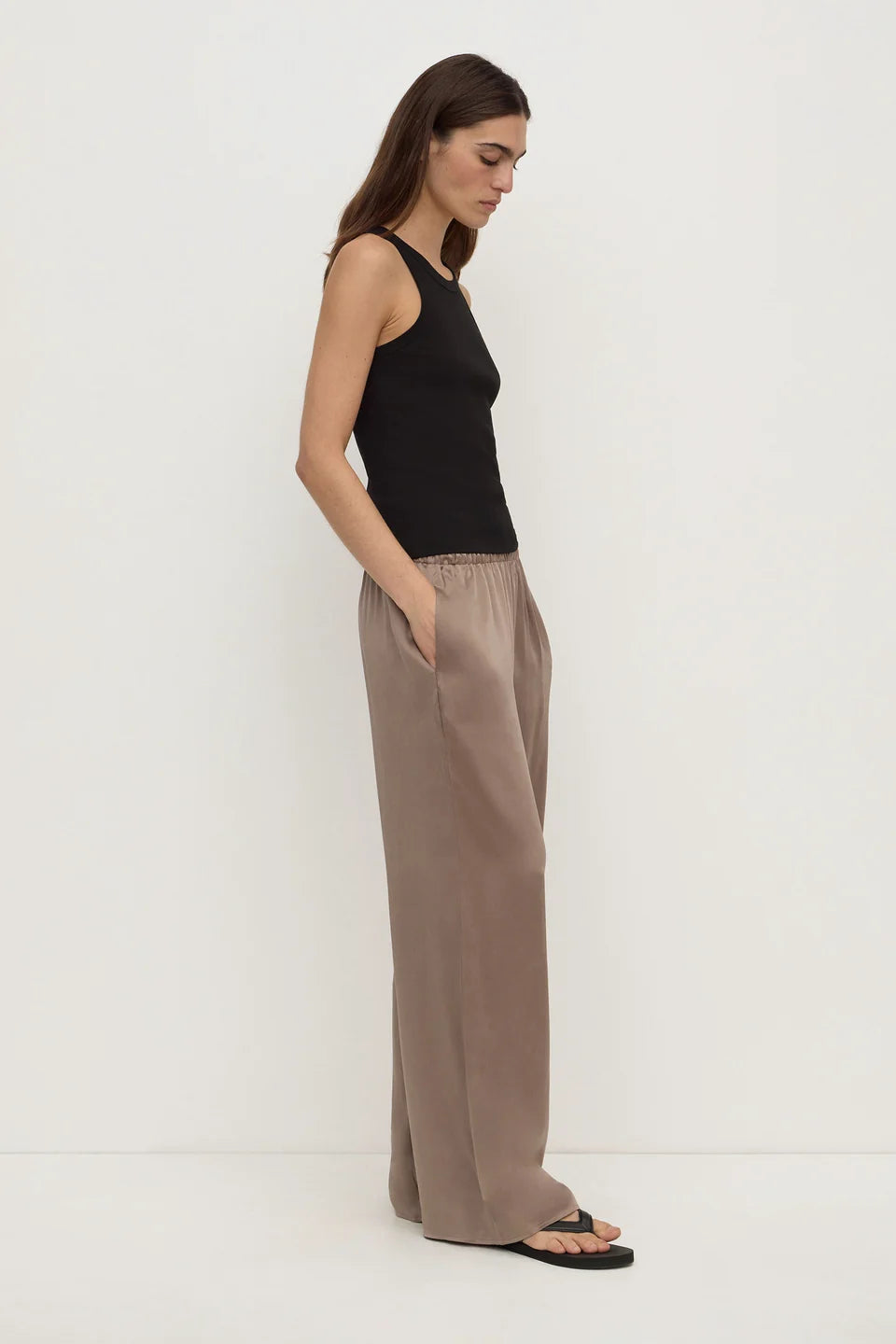 ASSEMBLY LABEL Pippa Silk Pant | Sand