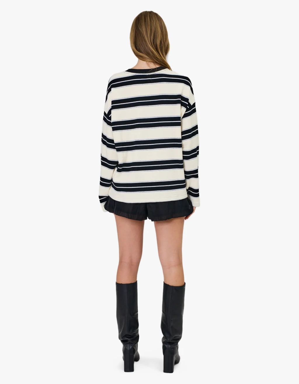 REMAIN Miller Long Sleeve | Ivory & Black Stripe