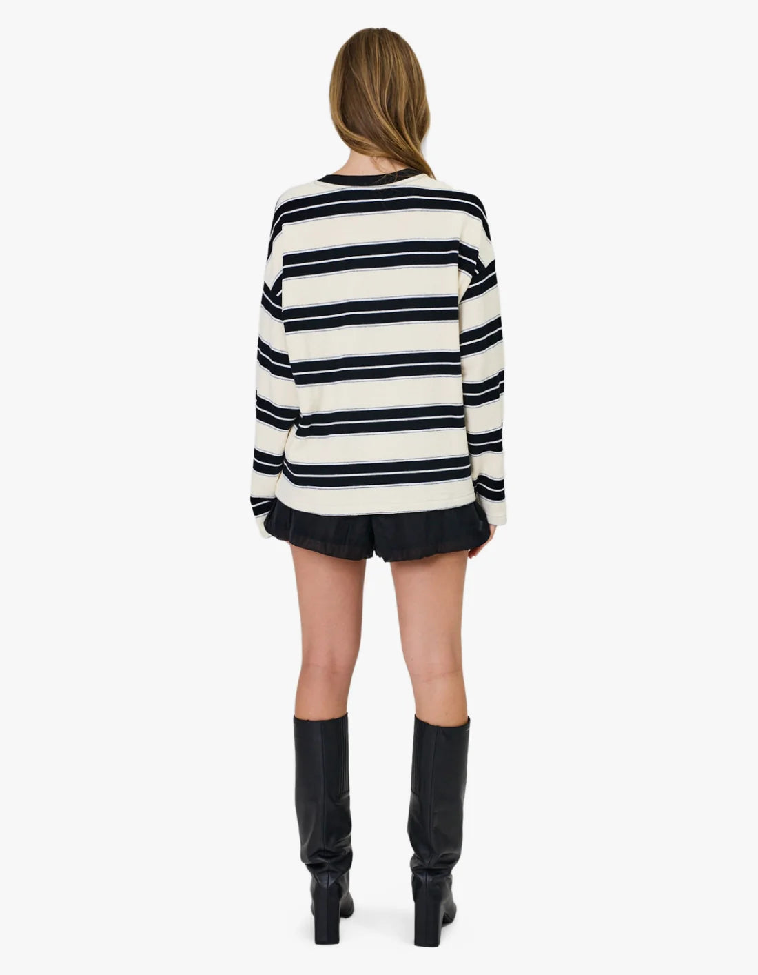 REMAIN Miller Long Sleeve | Ivory & Black Stripe