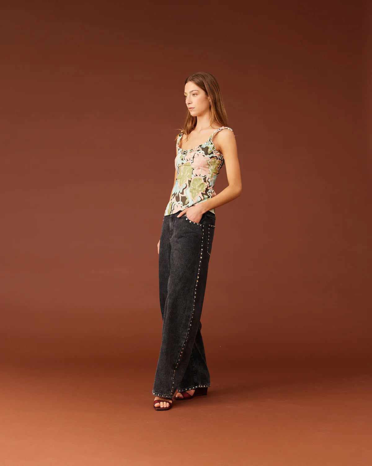 RUBY Lydia Ruffle Top | Frosted Floral