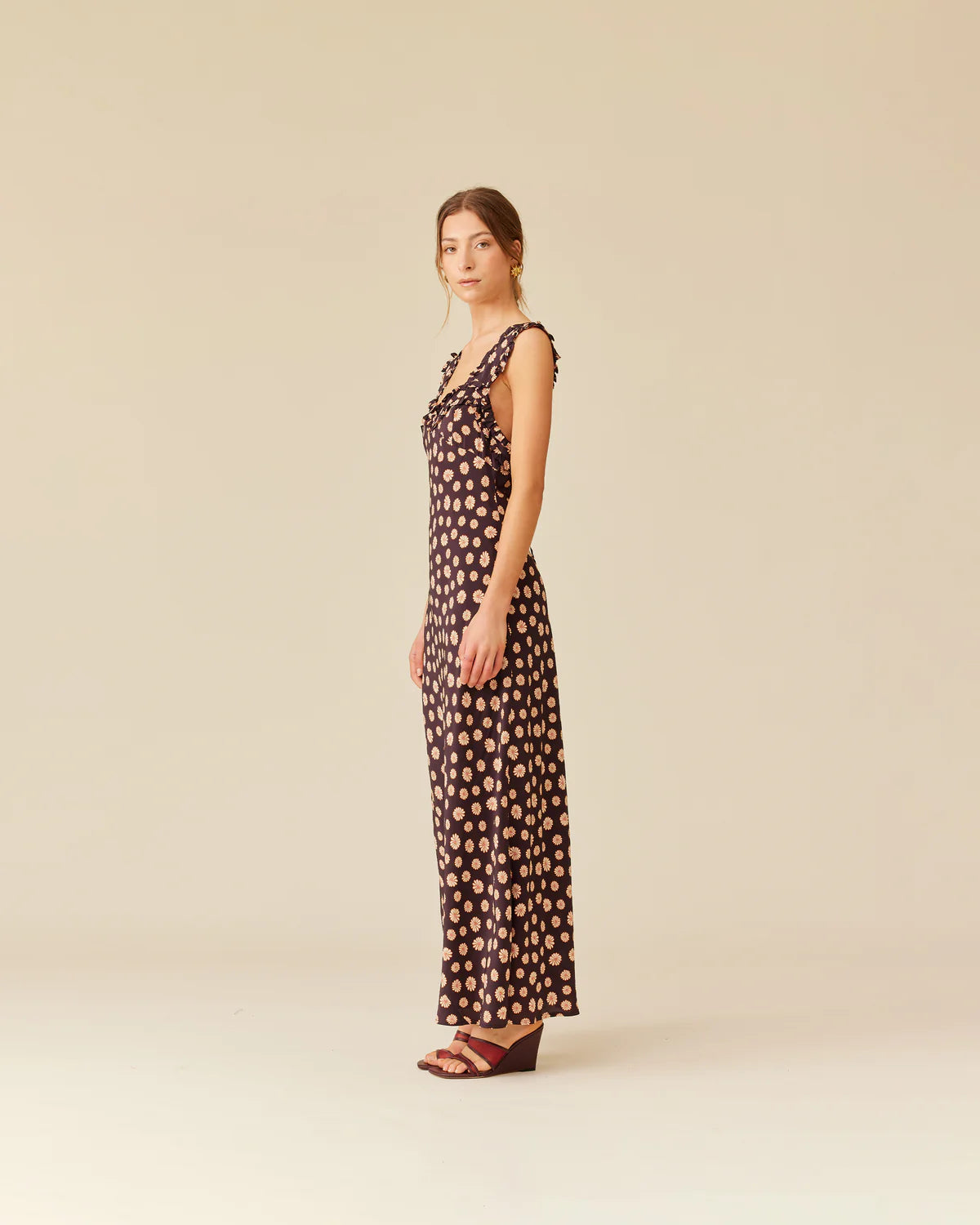 RUBY Passionfruit Dress | Brown Ditsy