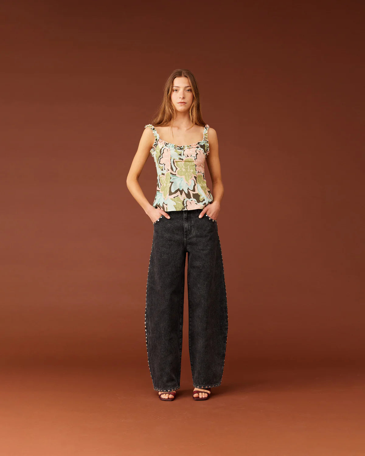 RUBY Lydia Ruffle Top | Frosted Floral