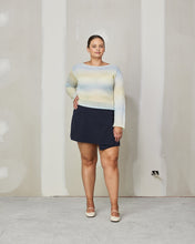 Load image into Gallery viewer, Milo Miniskirt - Navy Pinstripe
