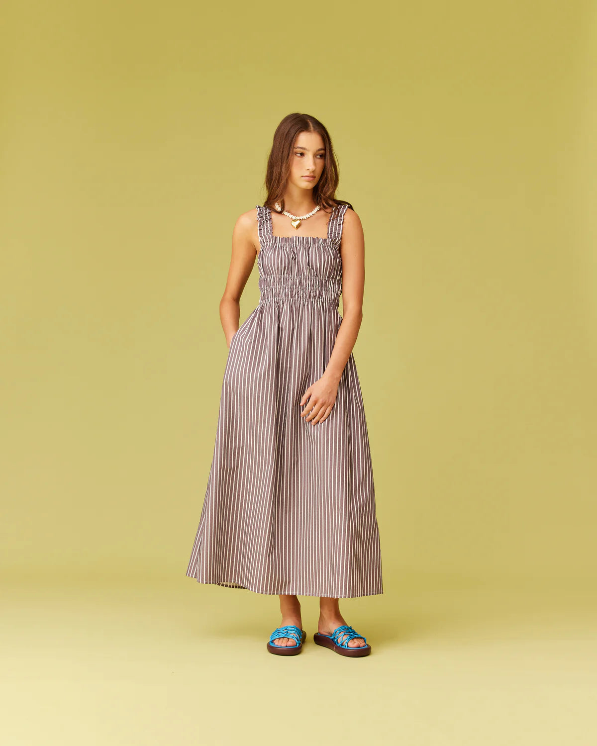 RUBY Trulli Dress | Brown Stripe