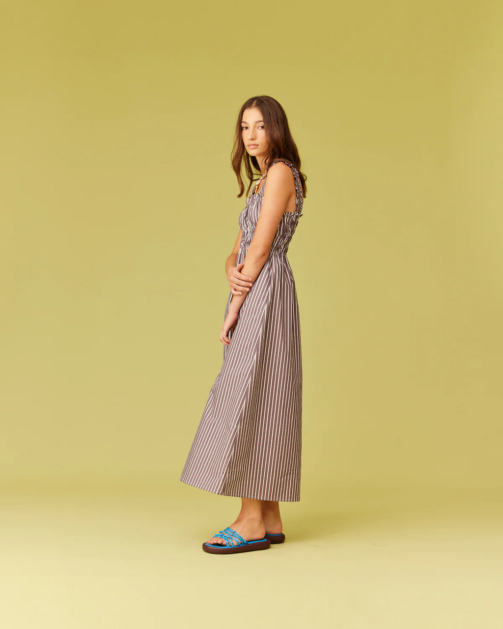 RUBY Trulli Dress | Brown Stripe