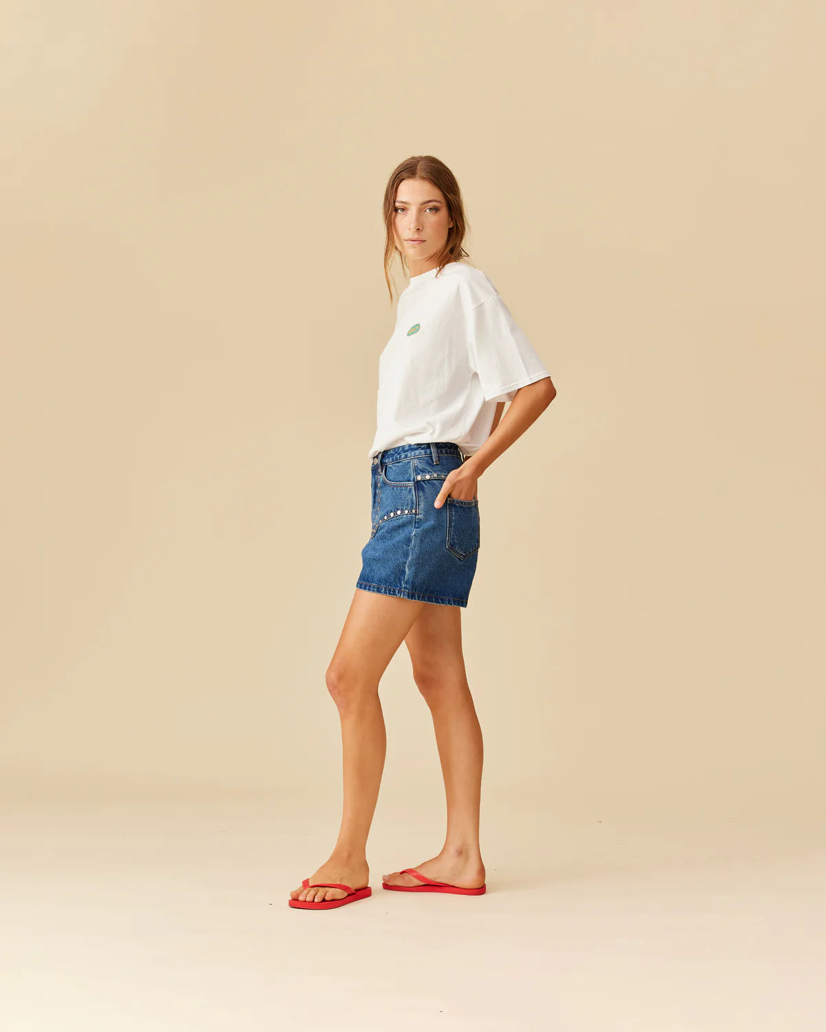 RUBY Clover Studded Short | Indigo