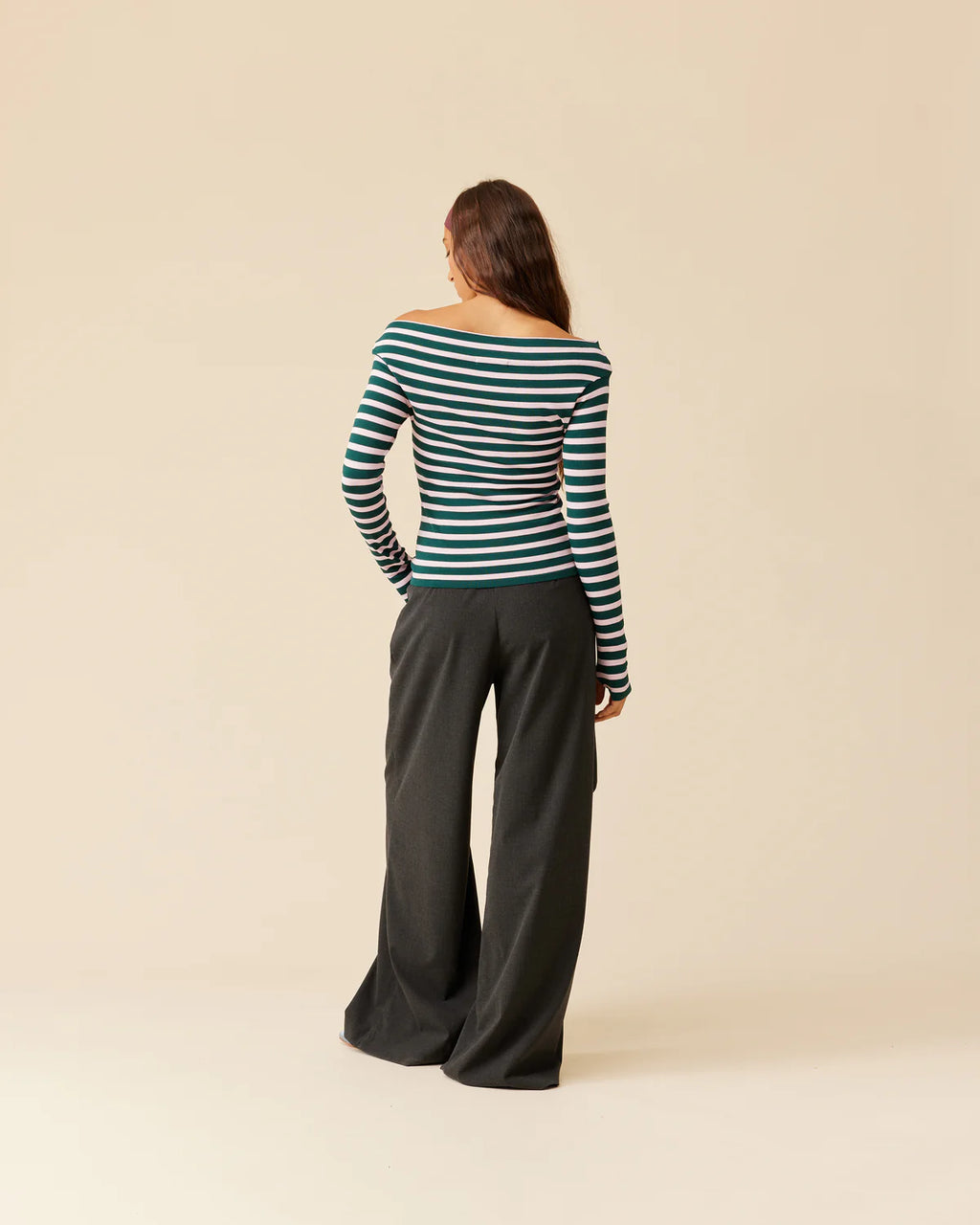 RUBY Emma Knit Long Sleeve | Pink Forest Stripe