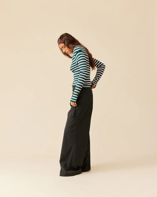 RUBY Emma Knit Long Sleeve | Pink Forest Stripe