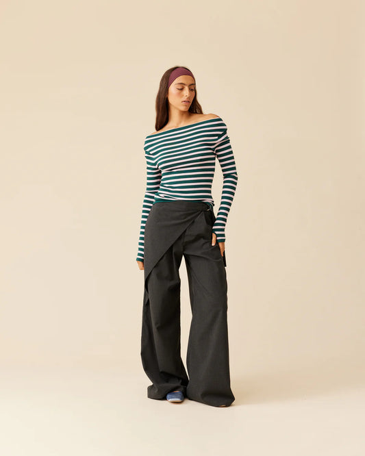RUBY Emma Knit Long Sleeve | Pink Forest Stripe