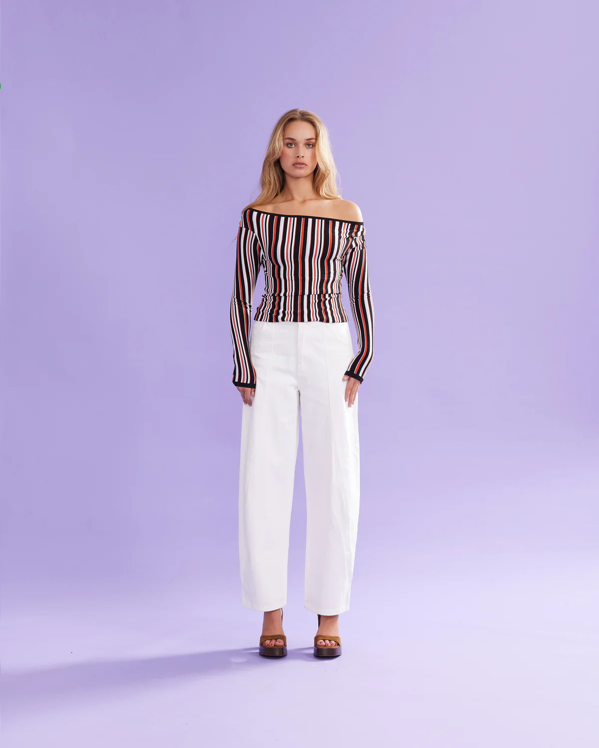 RUBY Emma Knit Long Sleeve | Retro Black Stripe