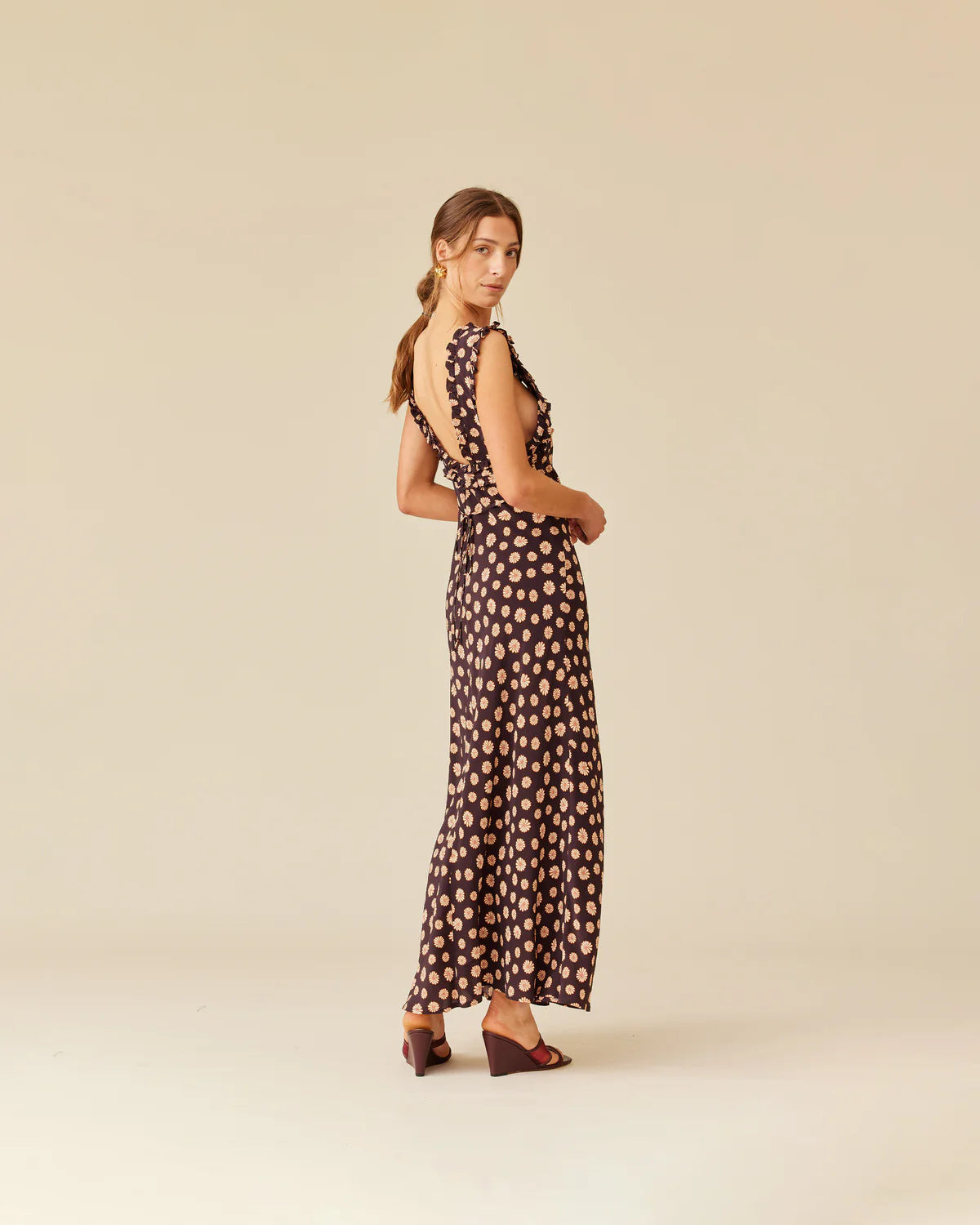 RUBY Passionfruit Dress | Brown Ditsy