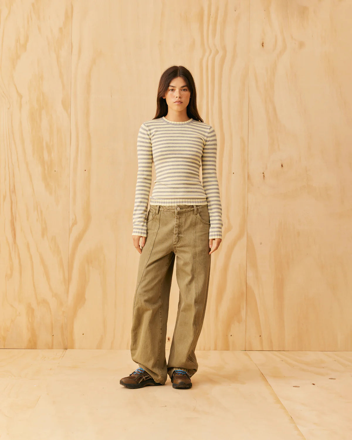 RUBY Esme Long Sleeve | Grey Marle Butter Stripe