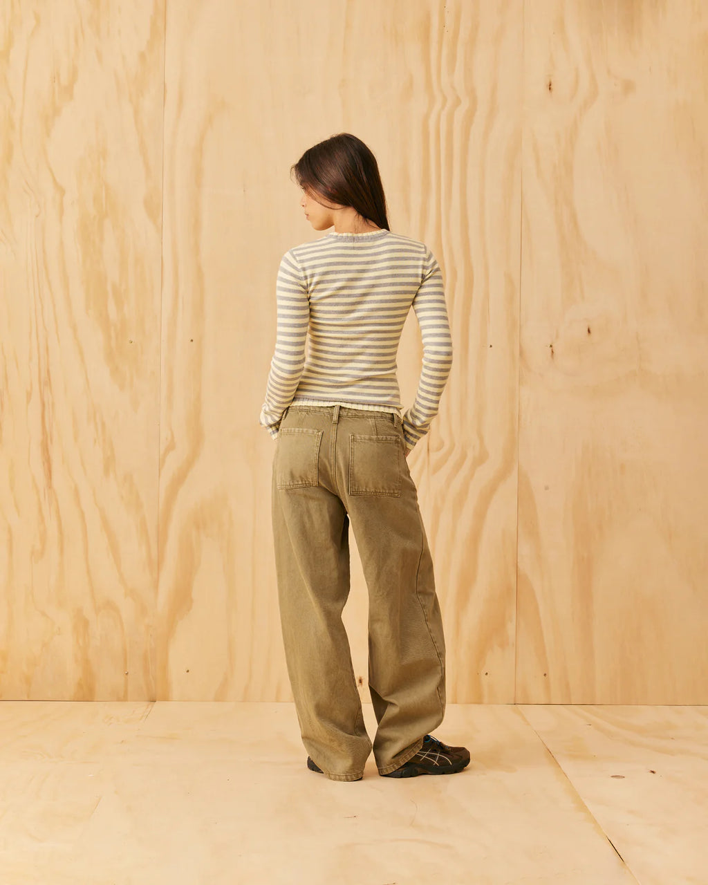 RUBY Esme Long Sleeve | Grey Marle Butter Stripe