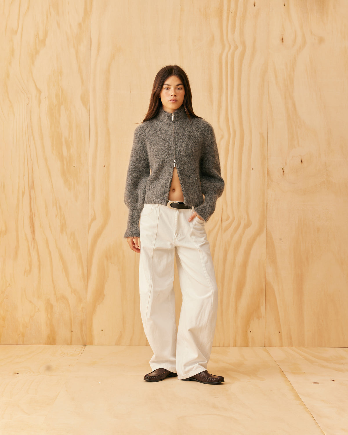 RUBY Matilda Zip Cardigan | Charcoal