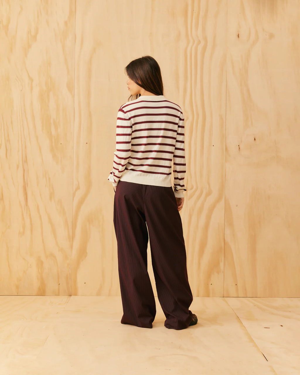 RUBY Andie Suit Pant | Plum Stripe