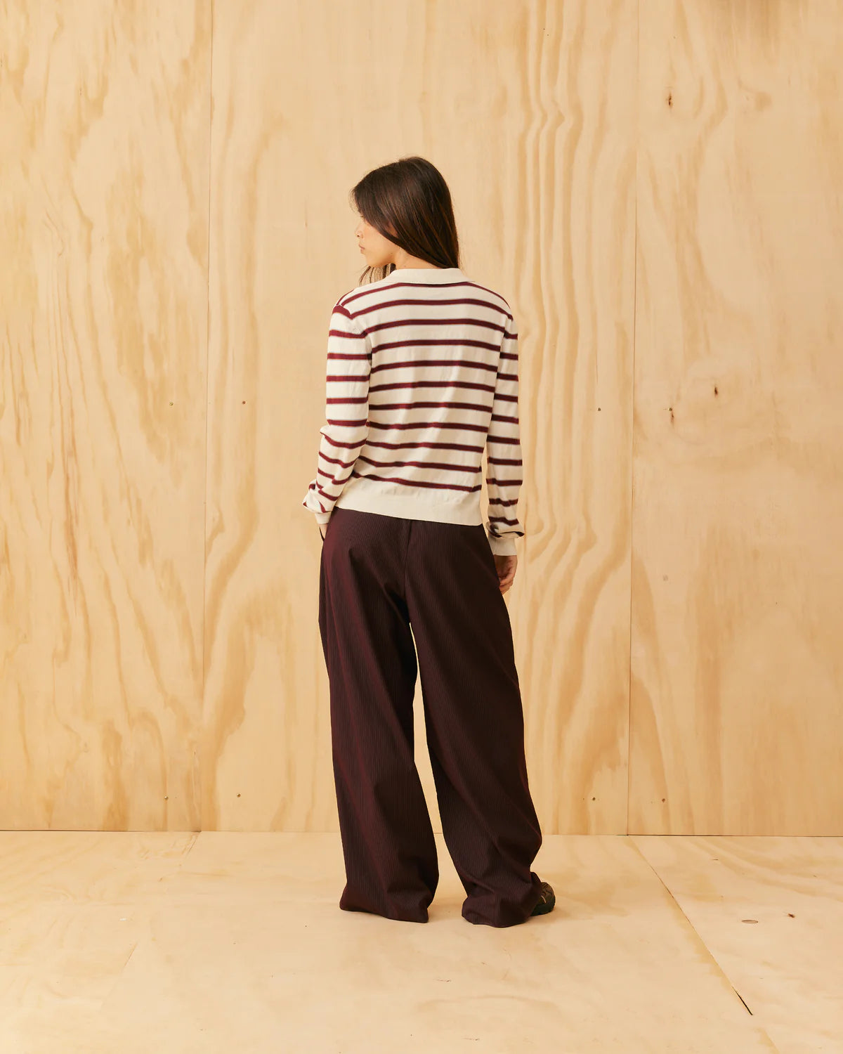 RUBY Andie Suit Pant | Plum Stripe