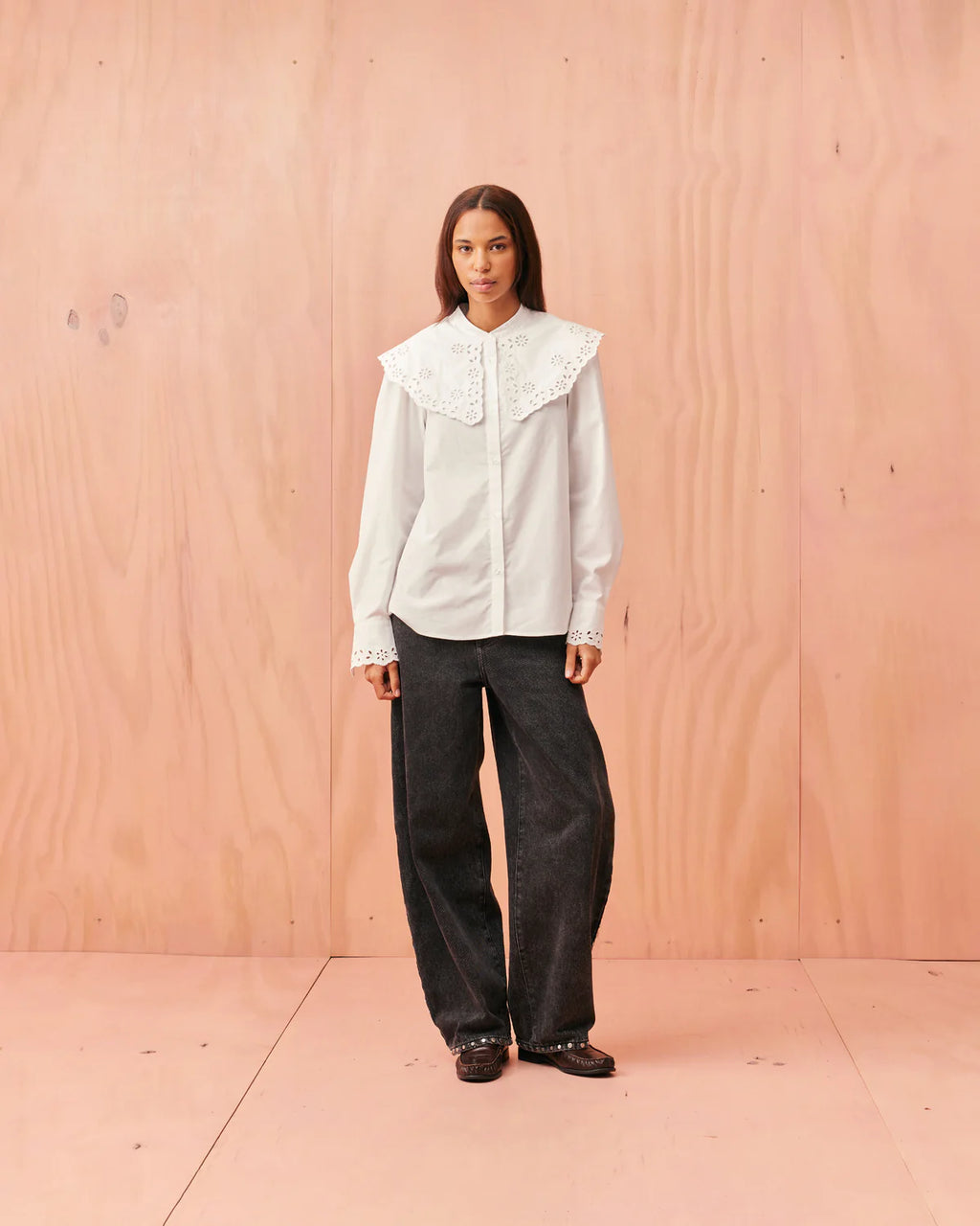 RUBY Greta Broderie Shirt | White