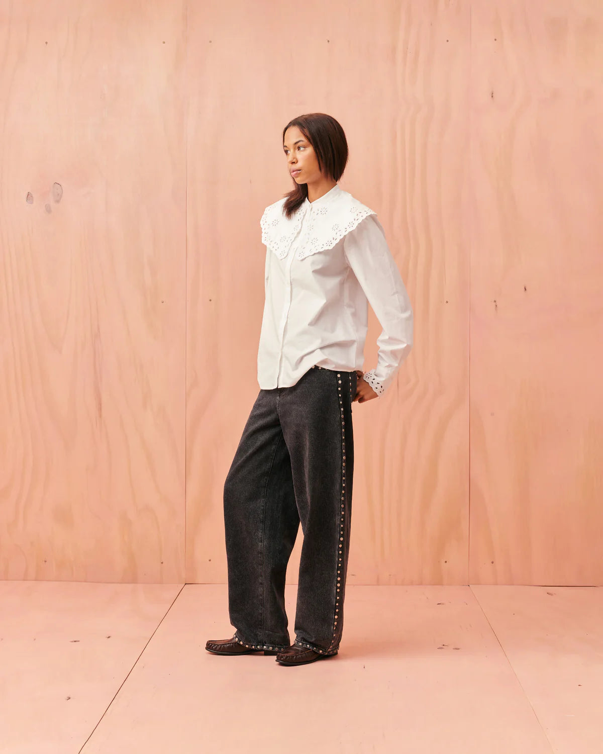 RUBY Greta Broderie Shirt | White