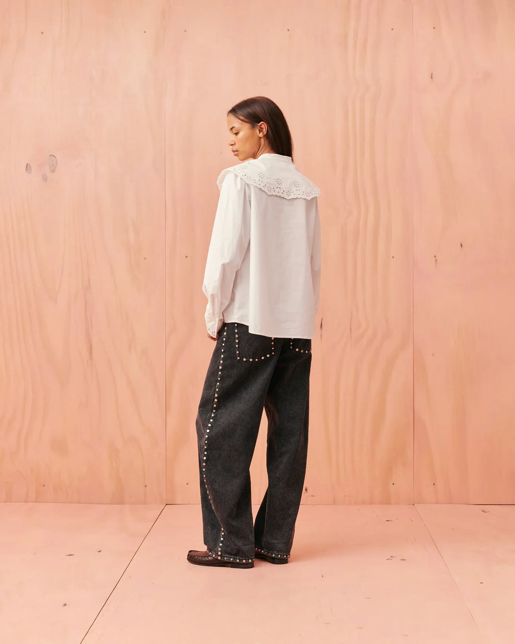 RUBY Greta Broderie Shirt | White