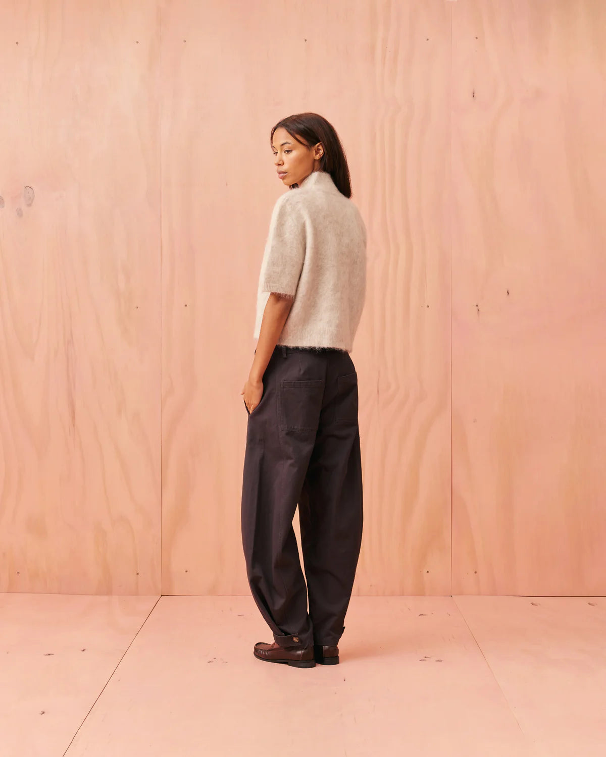 RUBY Cyrus Funnel Neck Top | Oat