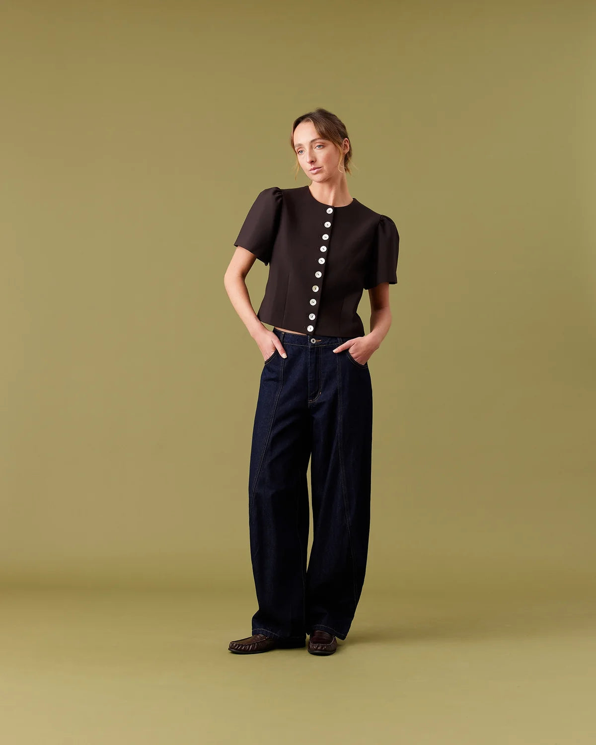 RUBY Carolyn Short Sleeve Blazer | Espresso