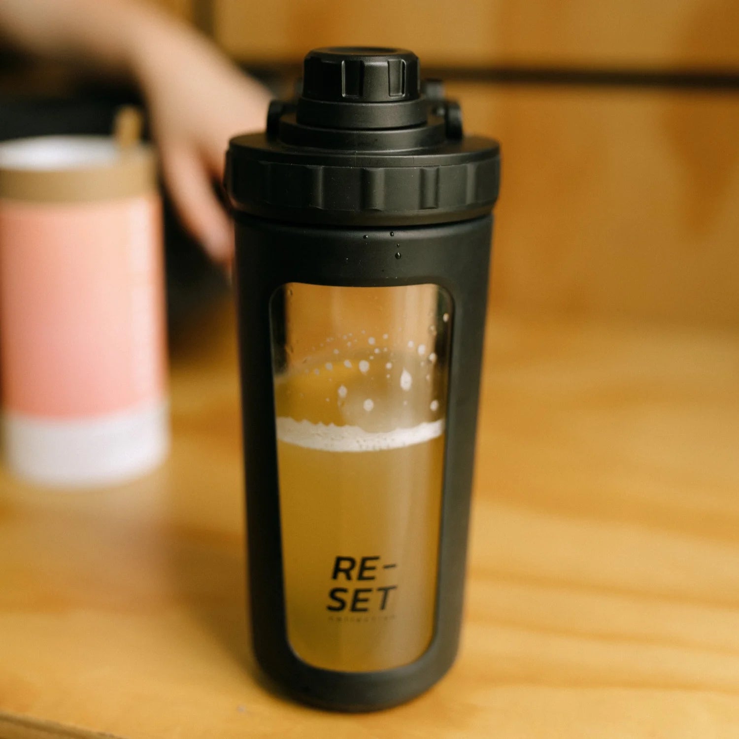 RE-SET Remix Glass Protein Shaker | Black