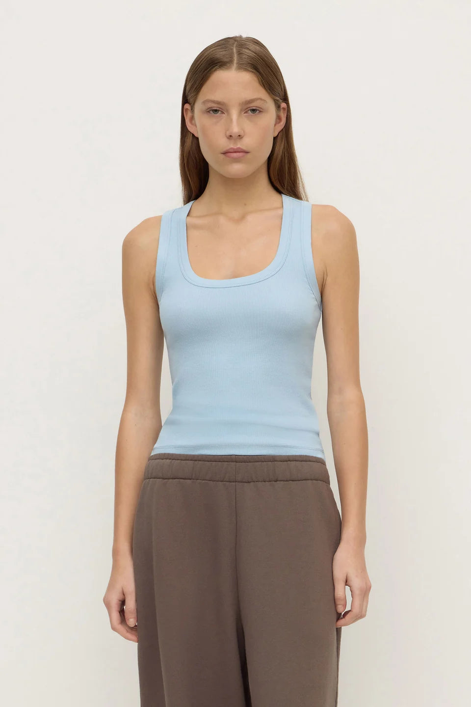 ASSEMBLY LABEL Robyn Scoop Neck Tank | Powder Blue
