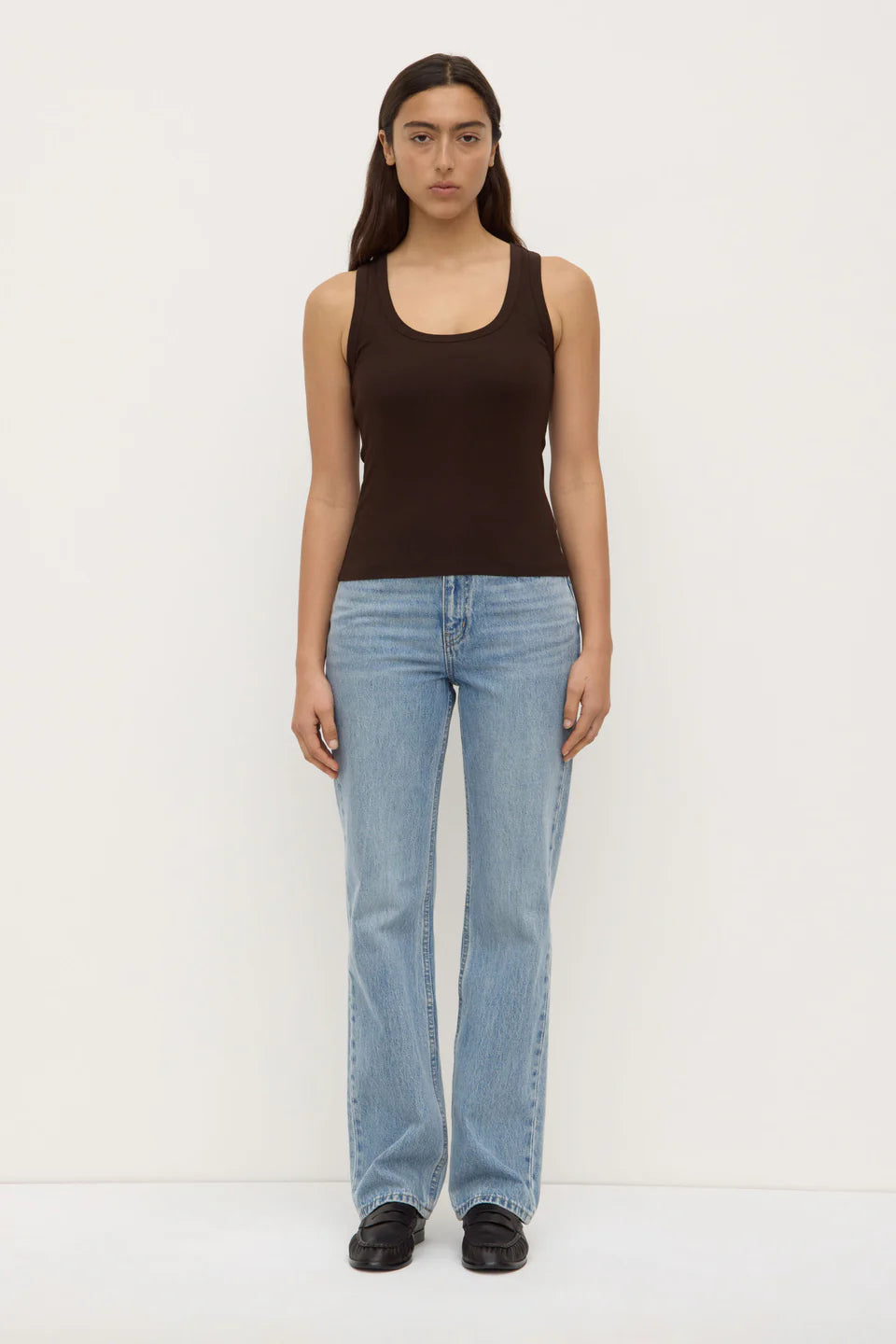 ASSEMBLY LABEL Robyn Scoop Neck Rib Tank | Ganache