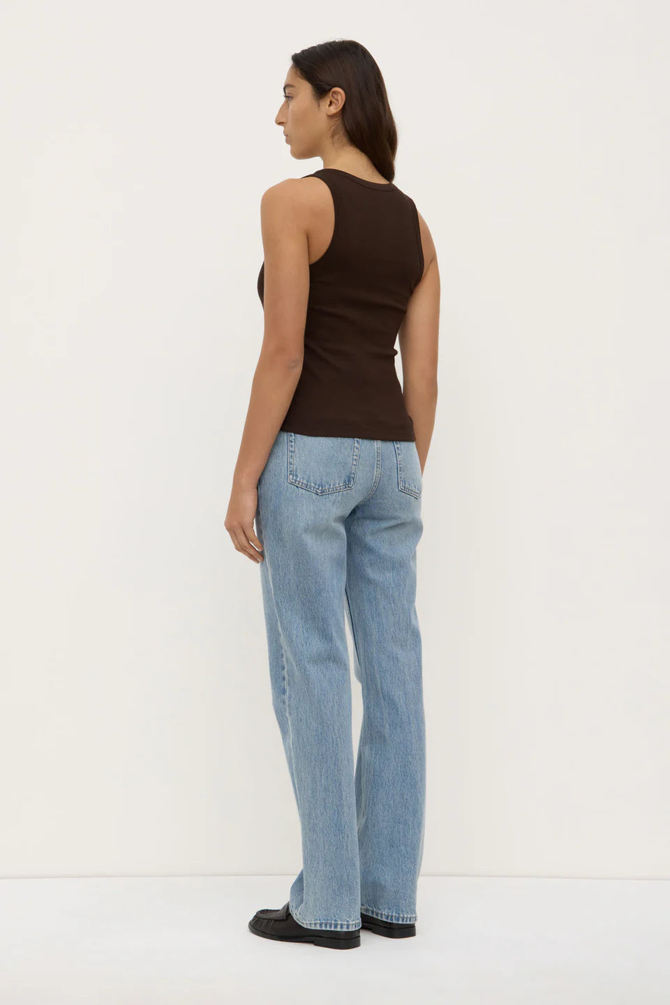 ASSEMBLY LABEL Robyn Scoop Neck Rib Tank | Ganache