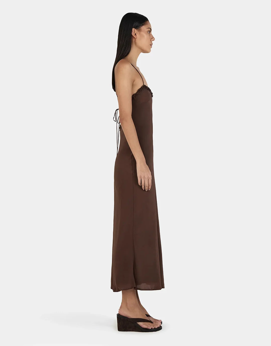 OWNLEY Samantha Midi Dress | Chocolate