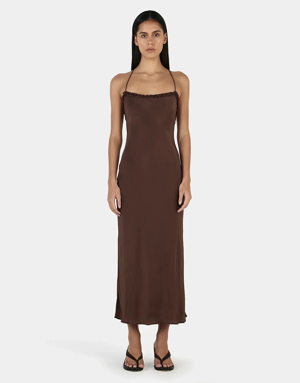 OWNLEY Samantha Midi Dress | Chocolate