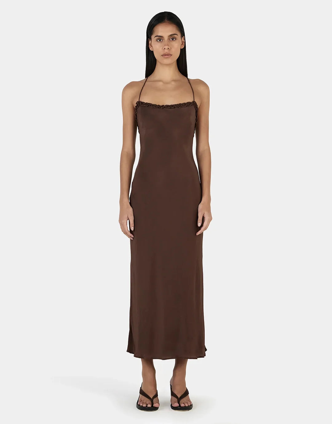 OWNLEY Samantha Midi Dress | Chocolate
