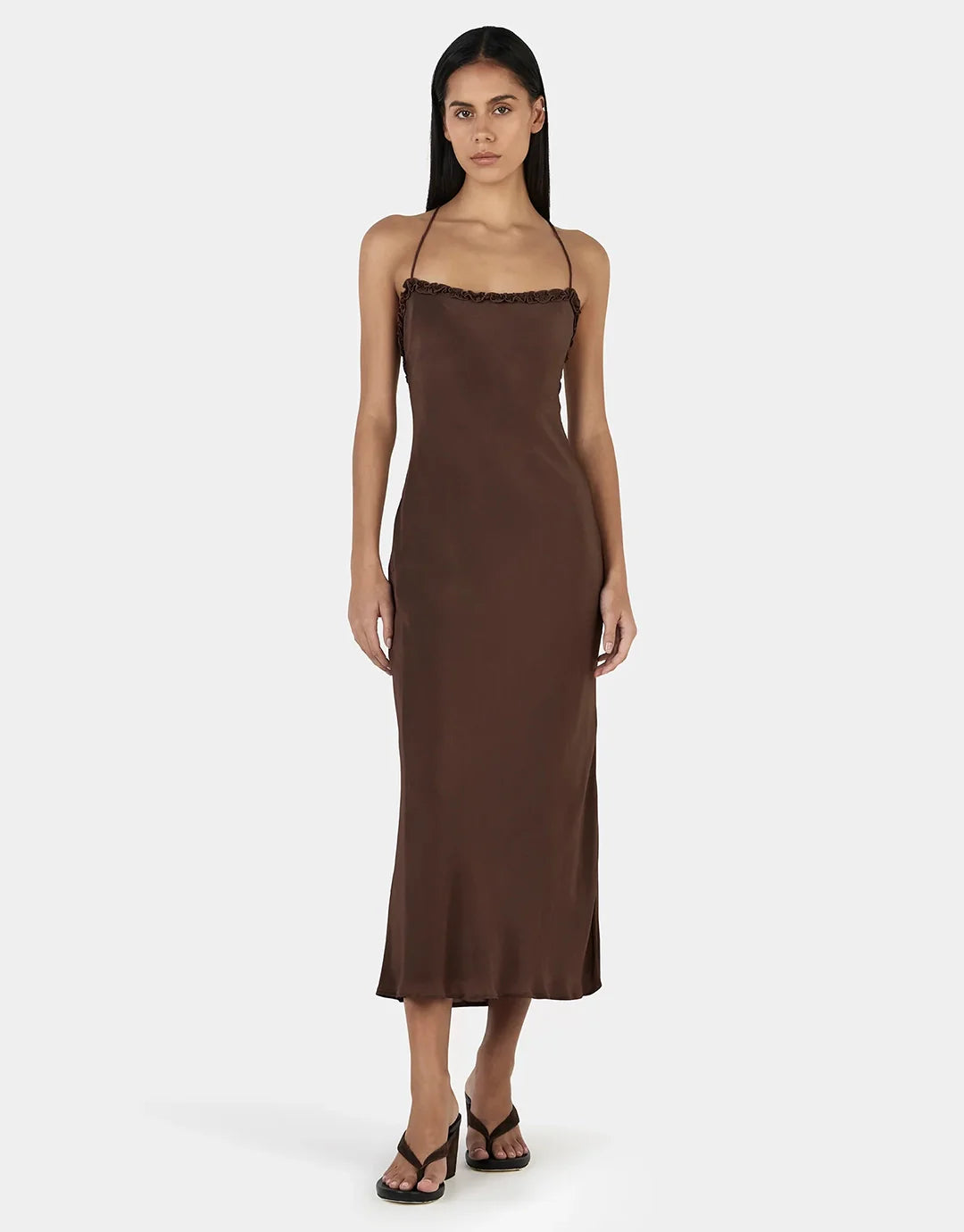 OWNLEY Samantha Midi Dress | Chocolate