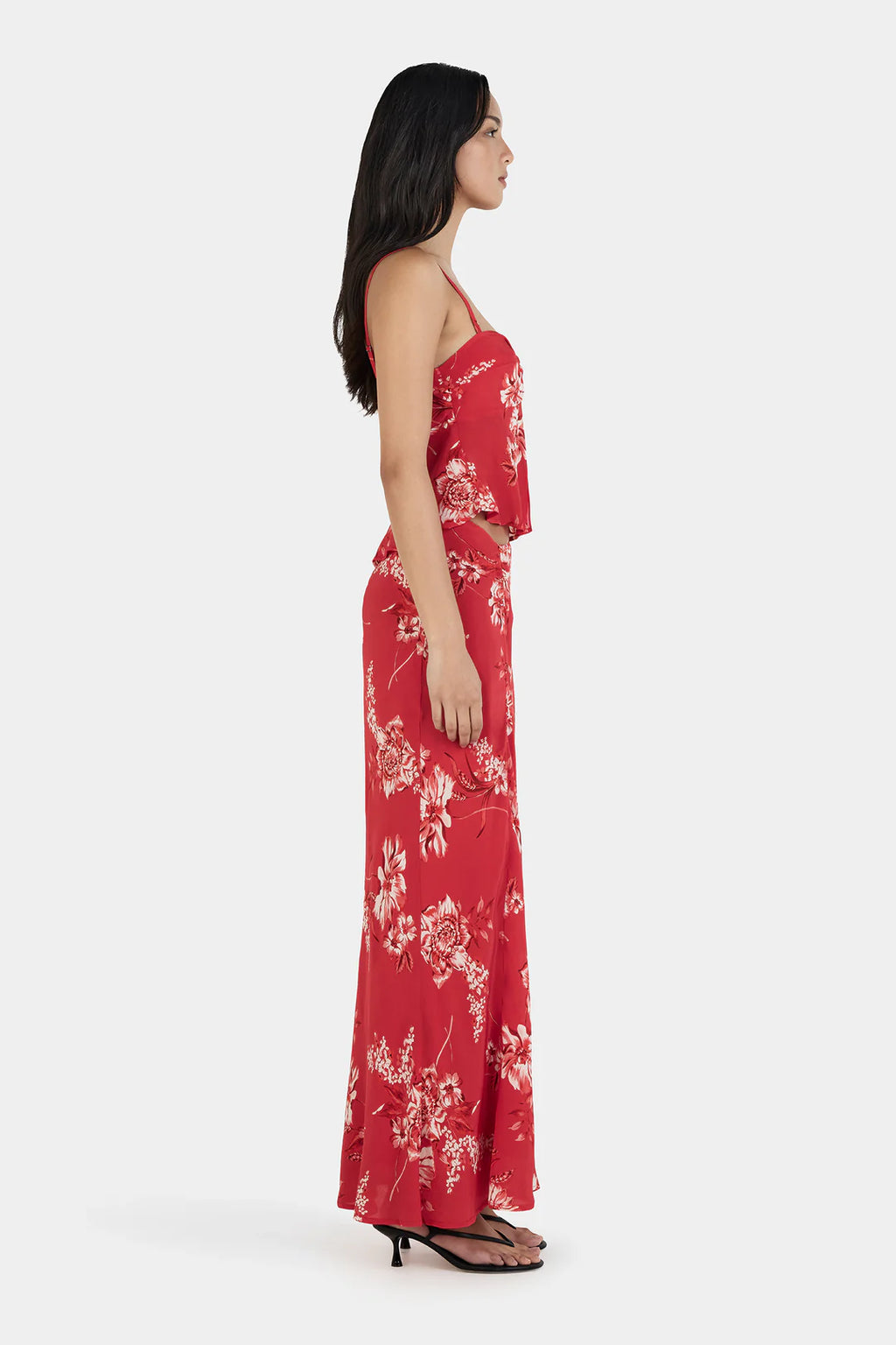 OWNLEY Janelle Maxi Skirt | Fire Bloom