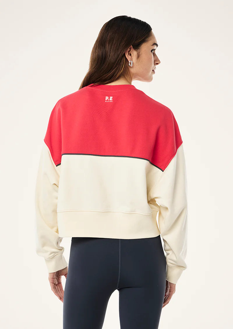 P.E NATION Shift Sweat | Whisper White/Strawberry
