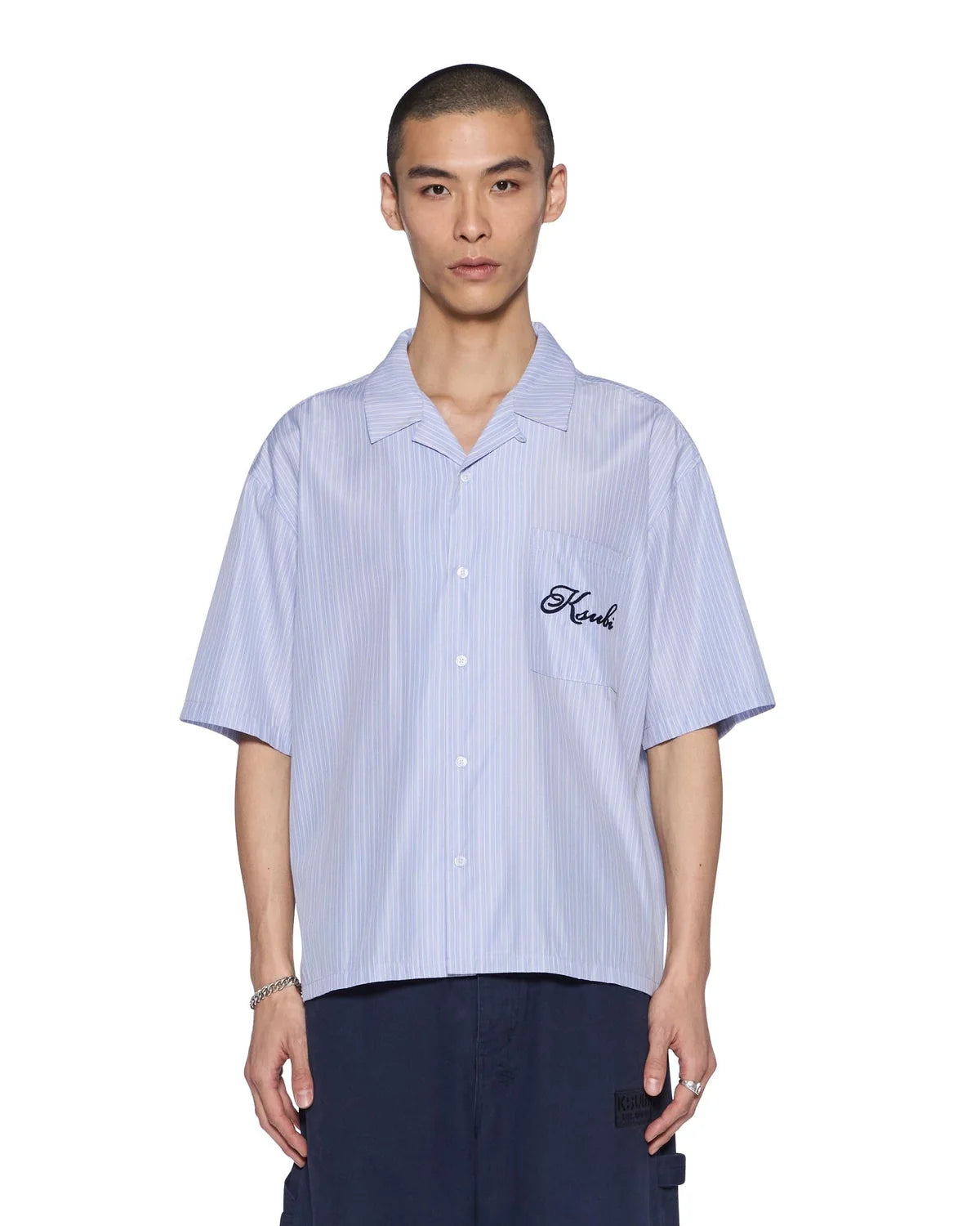 KSUBI Club Diner SS Shirt | Ivory-Sky Stripe