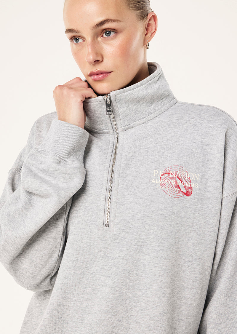 P.E NATION Snap quarter zip | Mid Grey Marle