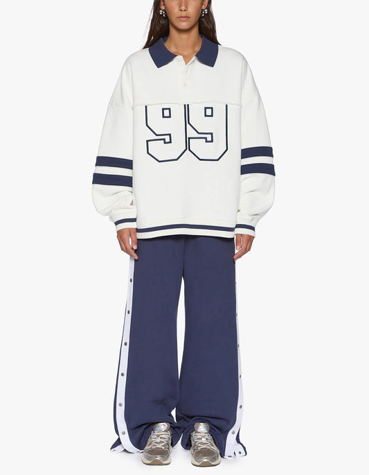 KSUBI 99 Boyfriend Polo Sweatshirt | Vintage White