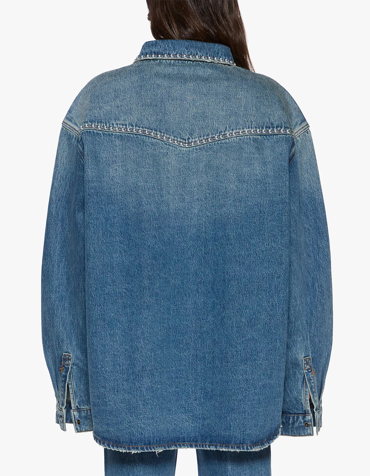 KSUBI Oversized L/S Shirt | Texas Blue Studded