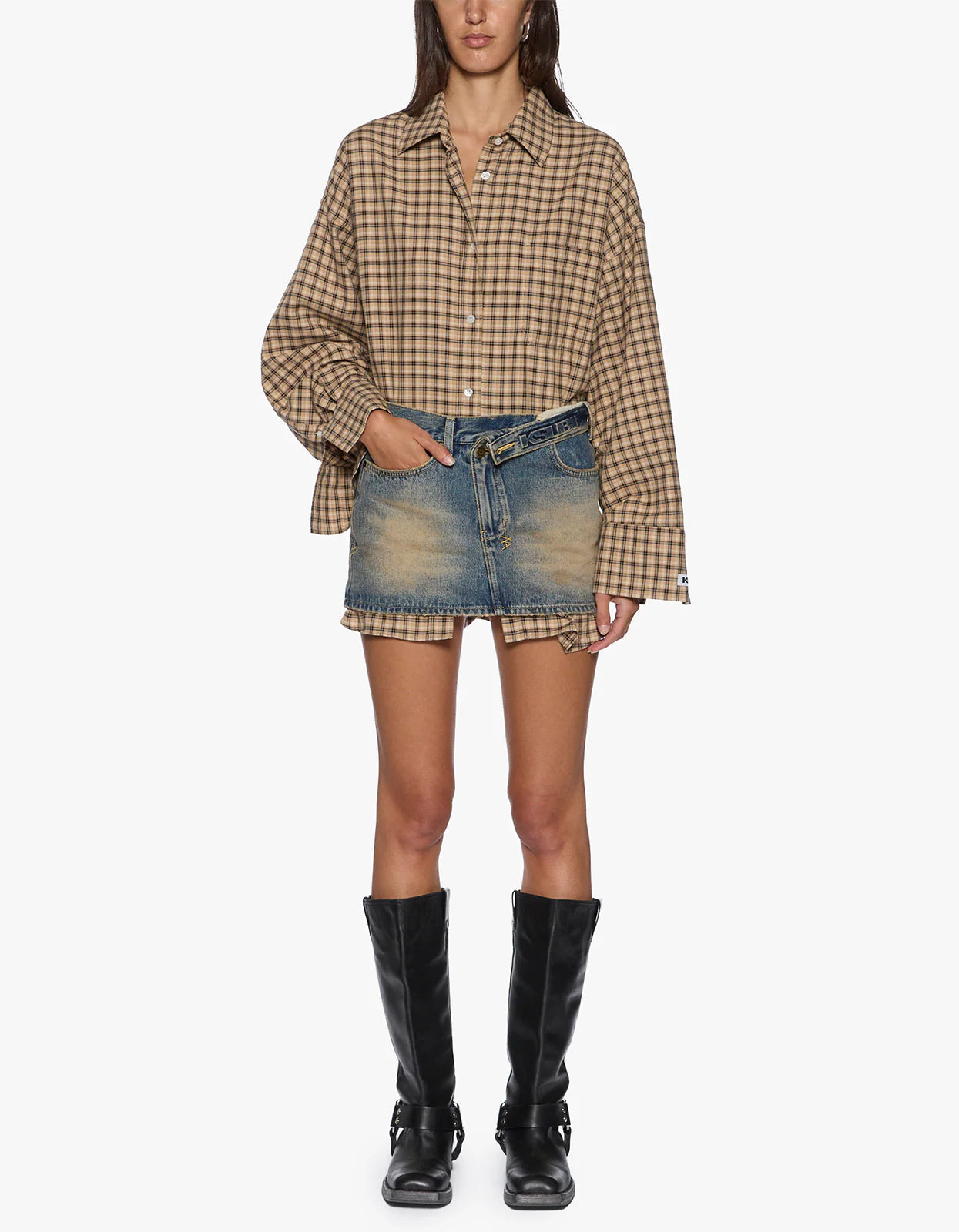 KSUBI Astra L/S Shirt | Tan Plaid