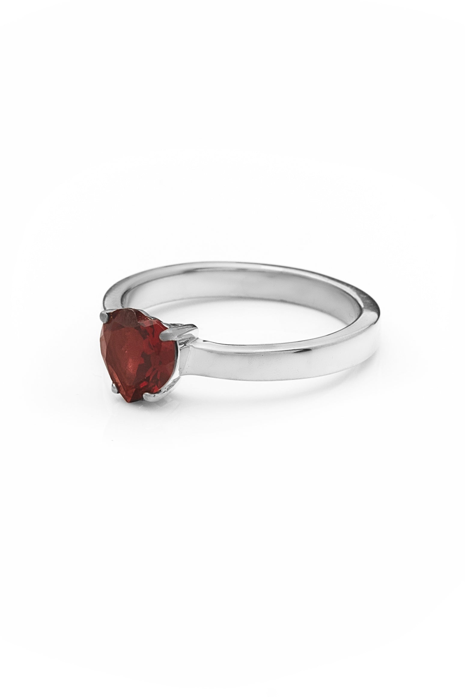 Love Crystal Ring - Silver/Garnet