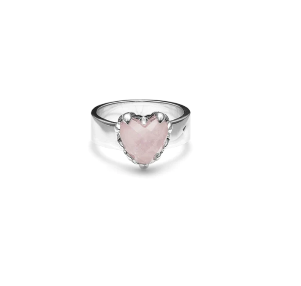 Love Claw Ring - Rose Quartz