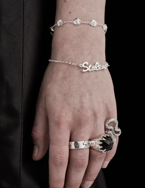 Stolen Script Bracelet - Silver