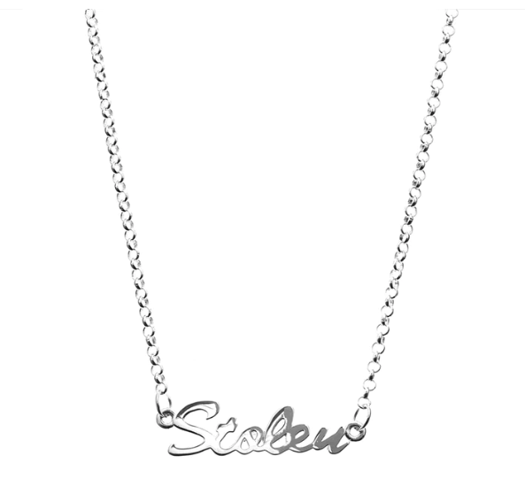 Stolen Script Necklace - Silver