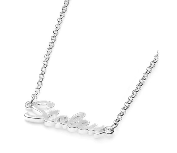 Stolen Script Necklace - Silver
