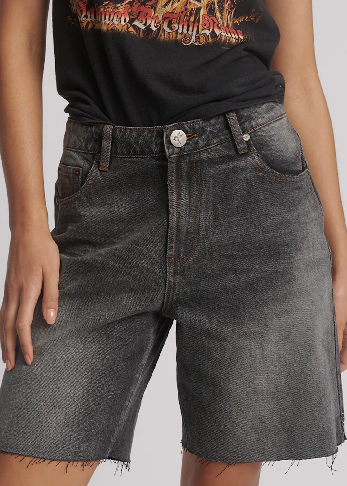 ONE TEASPOON Jacksons Mid Waist Shorts | Worn Black