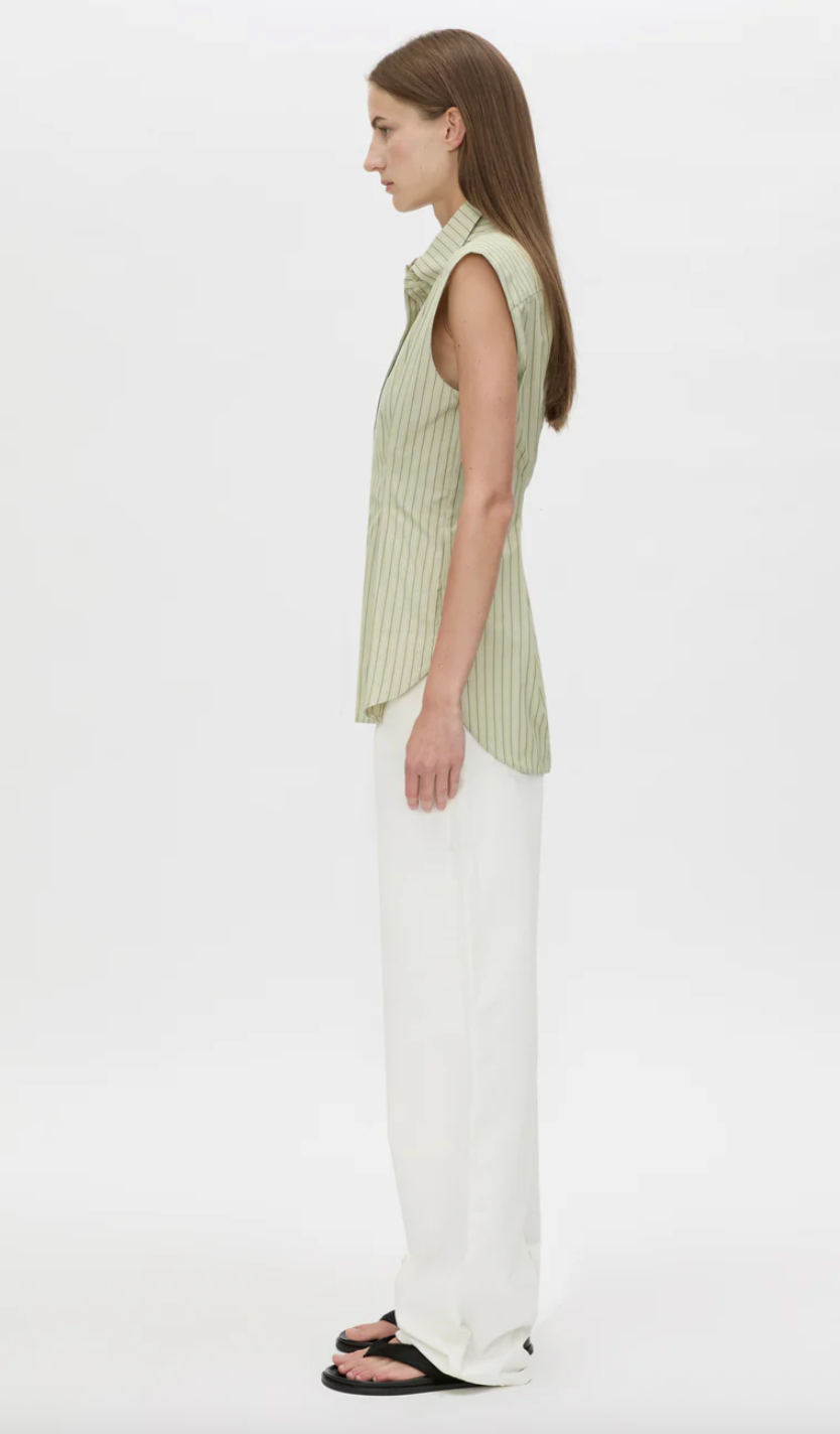 CAMILLA AND MARC Pico Sleeveless Shirt | Olive Stripe