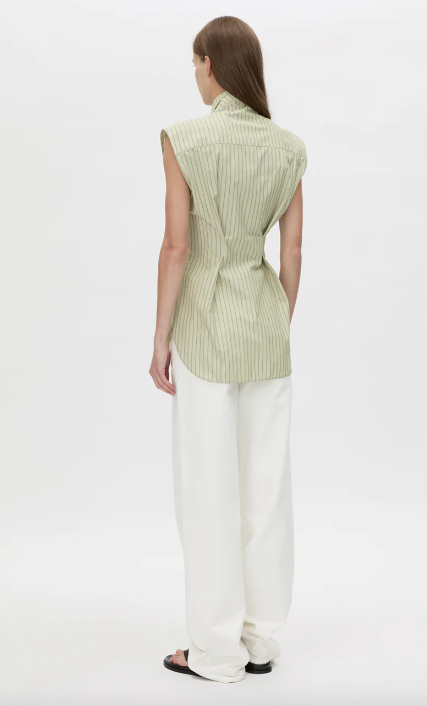 CAMILLA AND MARC Pico Sleeveless Shirt | Olive Stripe