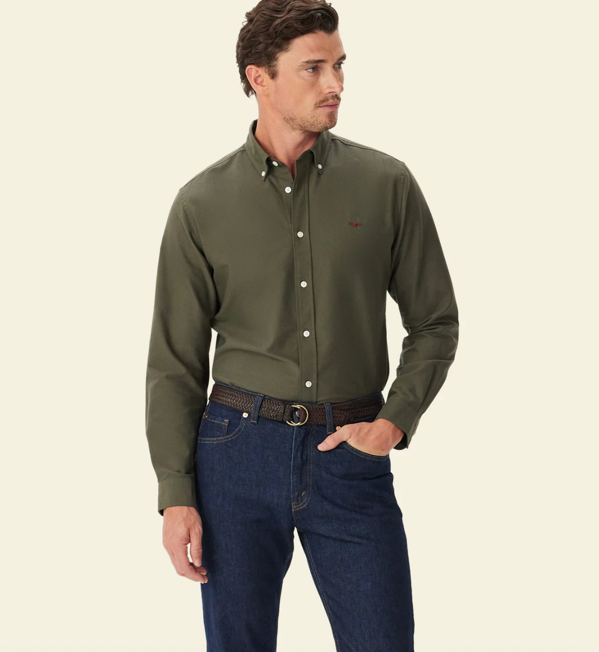 R.M. WILLIAMS Clapton Oxford Shirt | Fatigue
