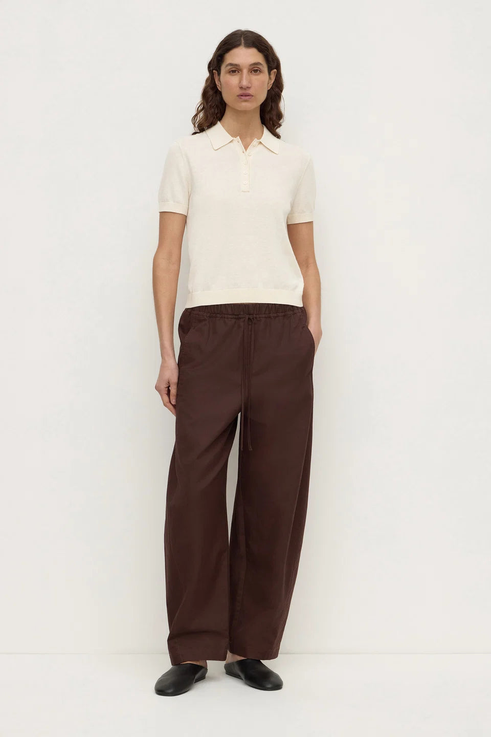 ASSEMBLY LABEL Sloane Cotton Cashmere Polo | Cream